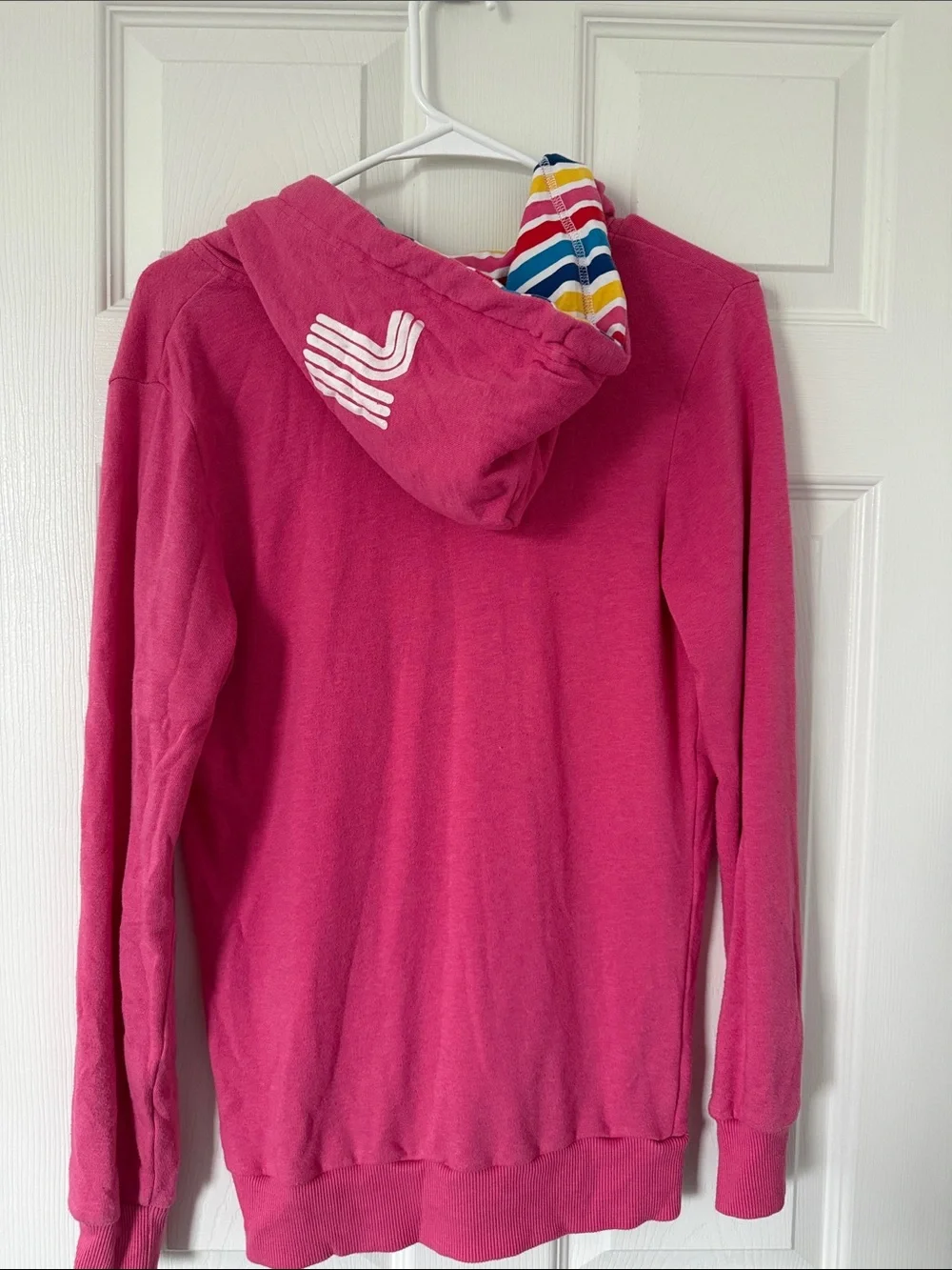 Disney Pink Mickey Mouse Zip Hoodie with Rainbow Stripes - Picture 3 of 5